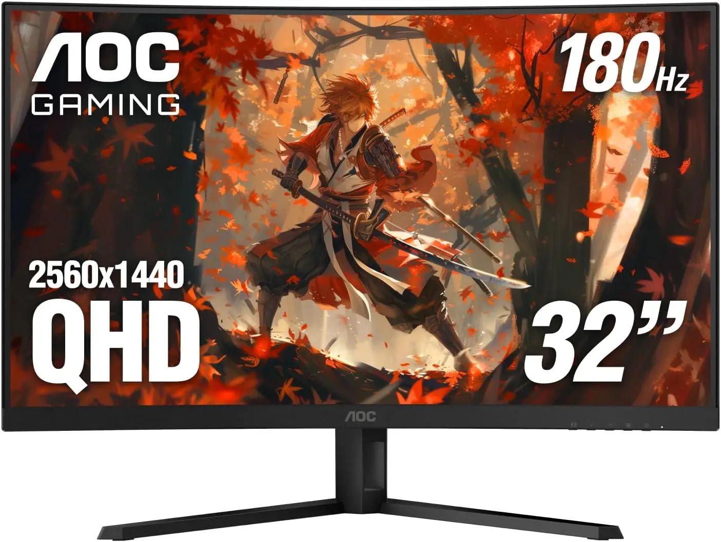 

32-дюймовый изогнутый ультраширокий игровой монитор QHD 2560x1440, 1500R, 180 Гц, быстрый отклик, совместимость с HDR