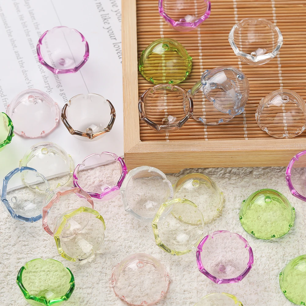10 шт./лот, прозрачные акриловые бусины в виде медуз, колокольчики для ручной работы, украшения «сделай сам», цепочка для телефона, аксессуары для изготовления ювелирных изделий