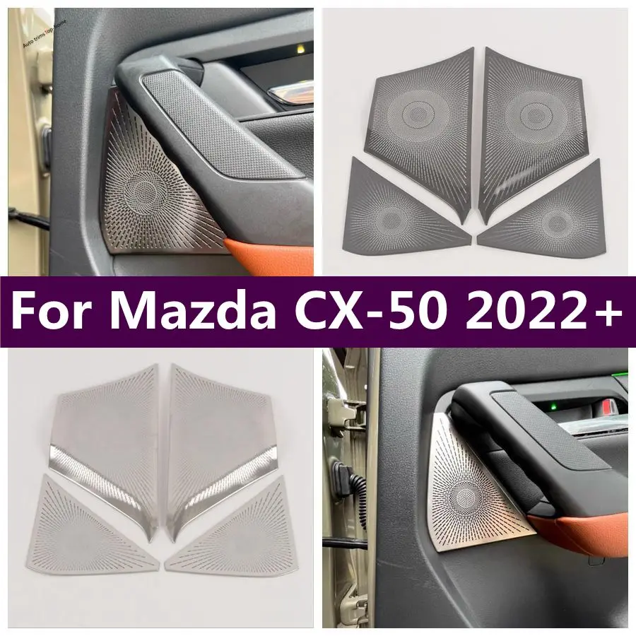 

Stainless Inner Door Post Stereo Speaker Audio Triangle Decoration Frame Cover Trim For Mazda CX-50 2022 - 2024 Car Accessories