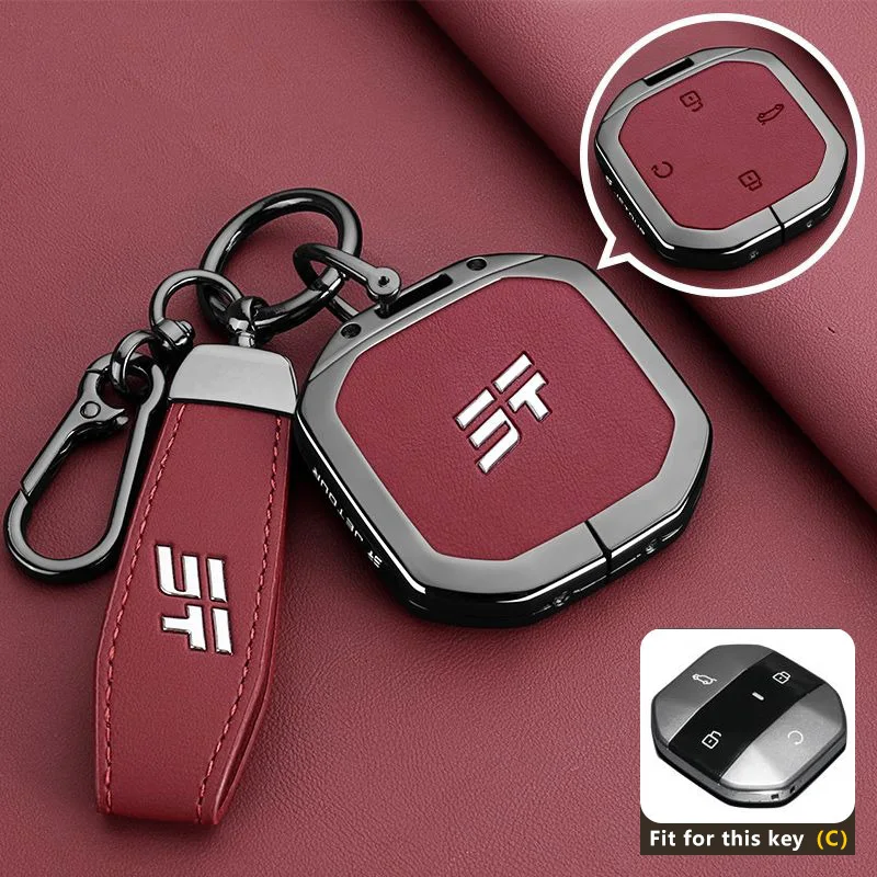 

Zinc Alloy Key Fob for Jetour Freedom Shanhai T1 Traveller 2024 2025+ Remote Case Cover Shell Keychain Holder Car Accessories