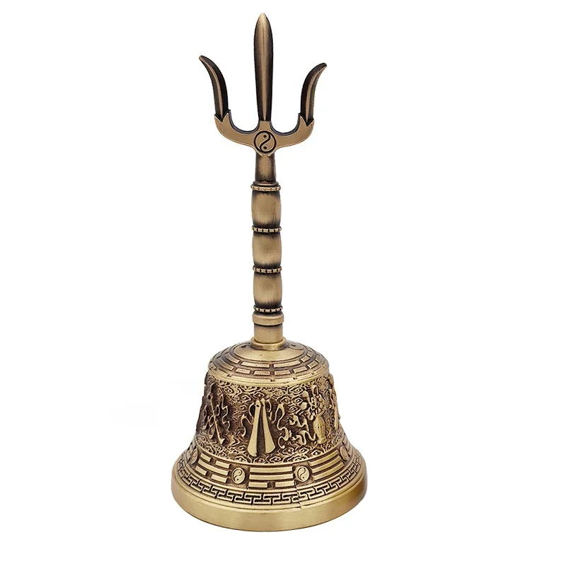 جرس نحاسي كبير الحجم بثلاثة أجراس شفافة، جرس تاي تشي بثمانية أشكال، جرس يدوي، جرس داوني، جرس مثلث، جرس بوذي، جرس فاجرا #5