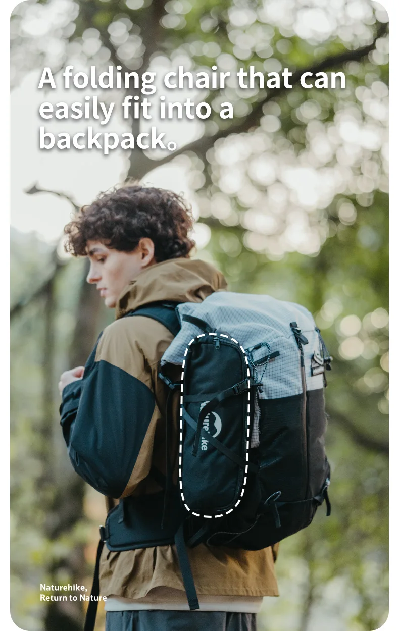 Naturehike 2025 YL01 Ultraleichter, automatischer Klappstuhl mit Schnellverschluss, tragbarer Outdoor-Camping-Strandstuhl, hält 150 kg stand – Detail 37