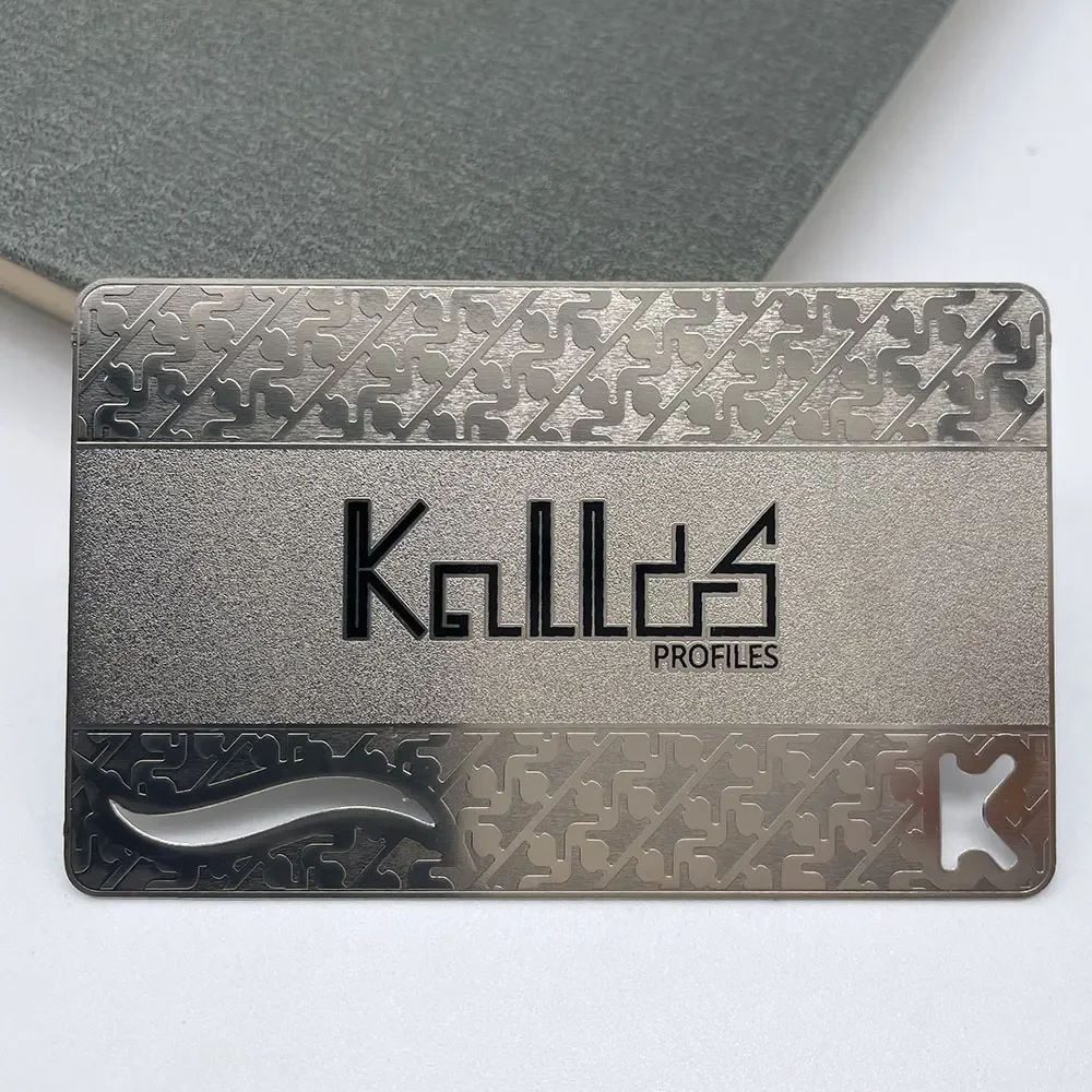 Membership VIP ID Card Custom Matte Black Stainless Steel Metal Business Cards