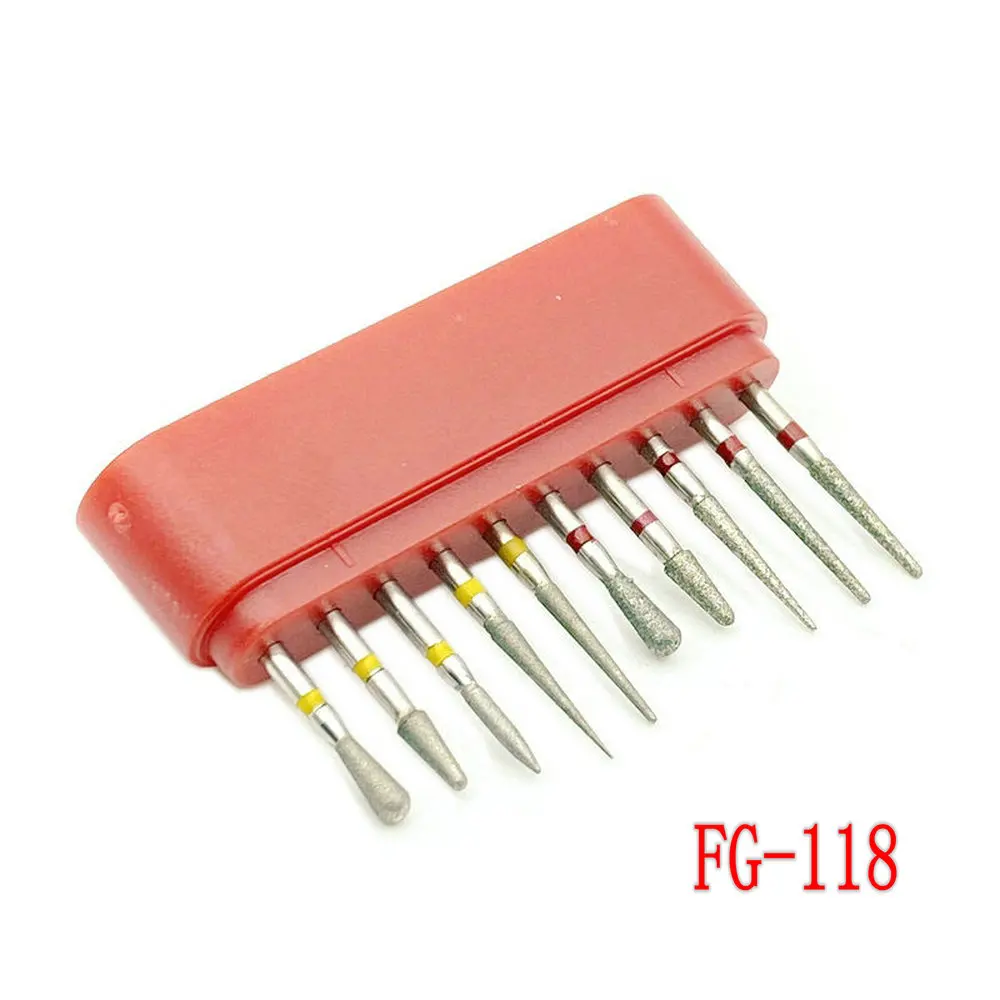 10 Chiếc/Bộ Nha Khoa Kim Cương Burs Cho Răng Sứ Gốm Sứ Hợp Đánh Bóng Denta FG Khoan Cho Tốc Độ Cao Tay đánh Bóng