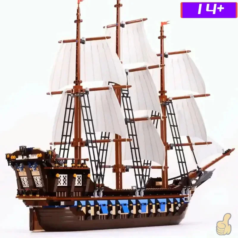 

In stock 1664pcs Pirate Ship Empire Warship Set 10210 Boys' Educational Building Block Model Toy Birthday Christmas Gifts