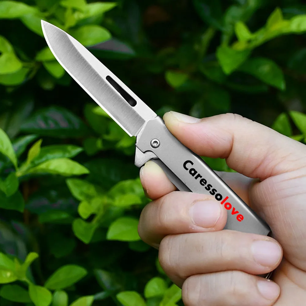 ポータブルクロム鋼折りたたみナイフ、家庭用ピーラー、ボックスカッター、キャンプ、緊急ポケットナイフ、EDC Express開梱ナイフ、7