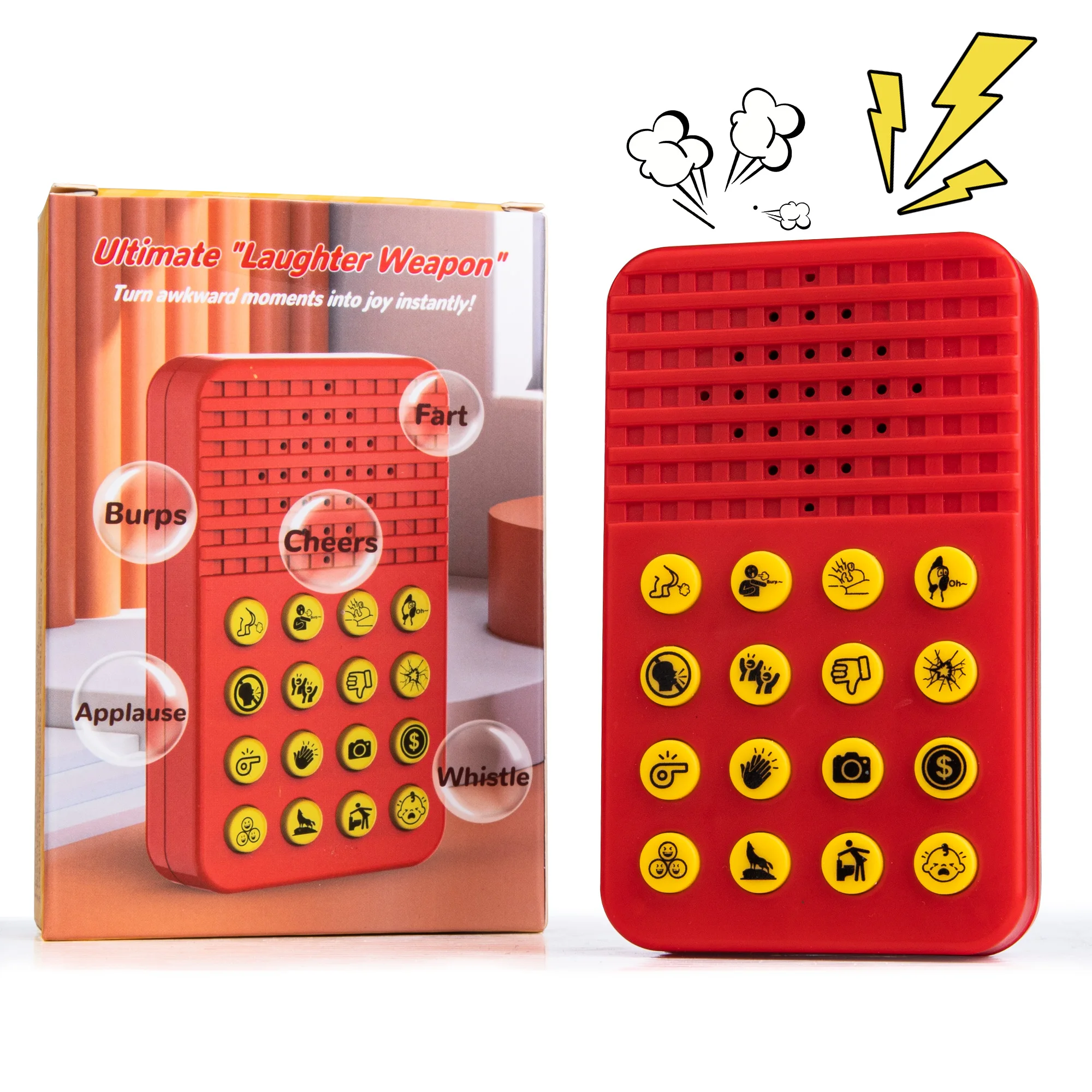 Sound Effects Machine with 16 Hilarious Sounds, Prank Noise Maker, Portable Sound Maker for Adults for Parties Office Home
