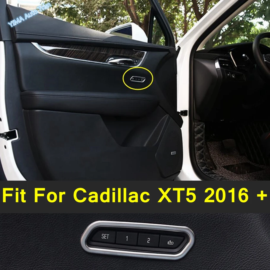 

Seat Adjustment Memory Button Switch Decoration Frame Cover Trim Fit For Cadillac XT5 2016 - 2022 Matte Style Car Accessories