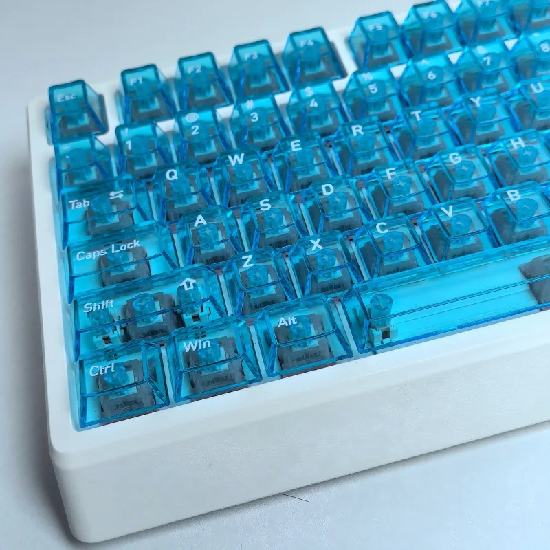 Crystal Blue Mechanical Keycap Original Factory Height Small Full Set 119 Key Magnetic Shaft Transparent