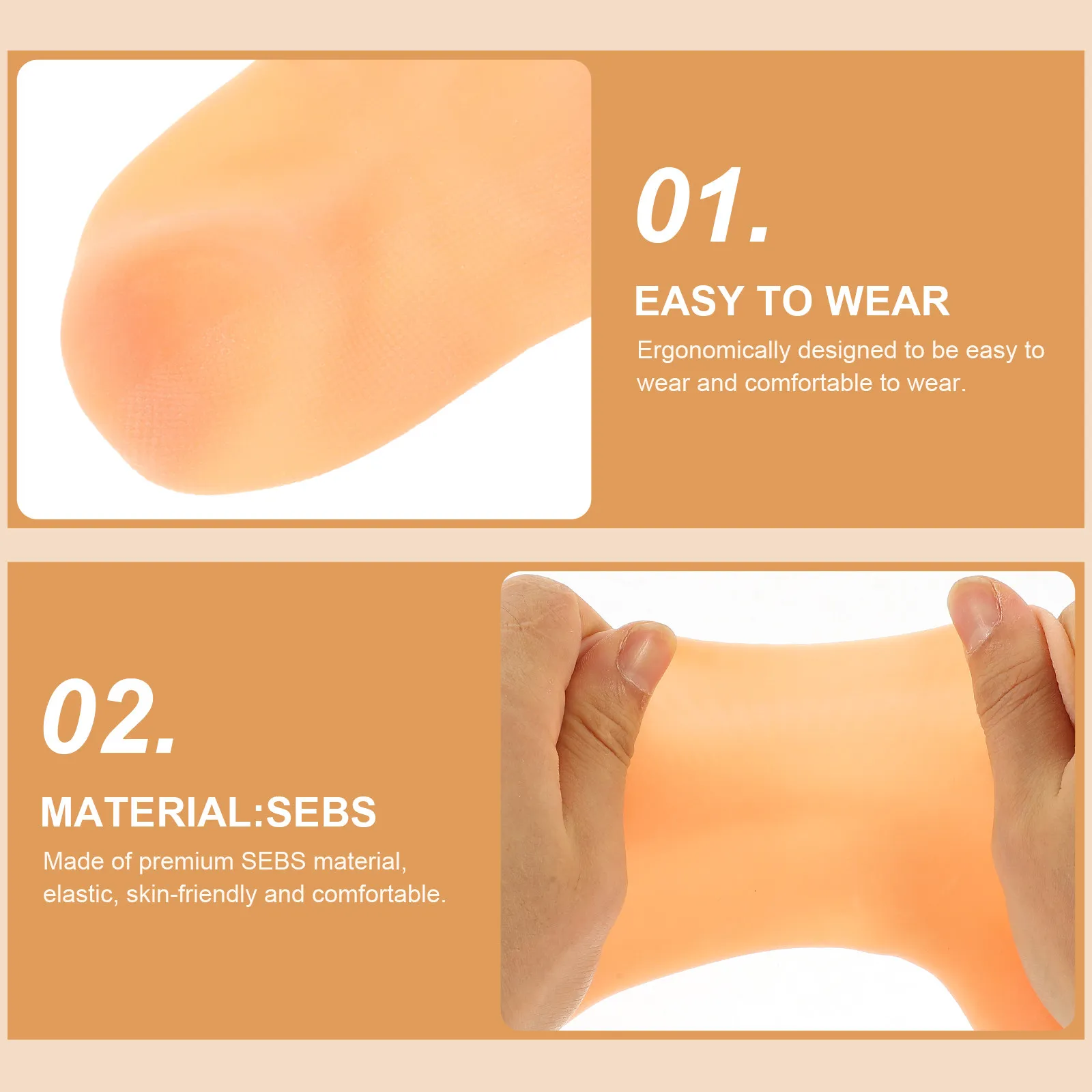 2 Pairs Moisturizing For Dry Cracked Feet Spa Care Reusable Lotion Socks Overnight Pedicure Covers Hydrating Foot Gloves Foot