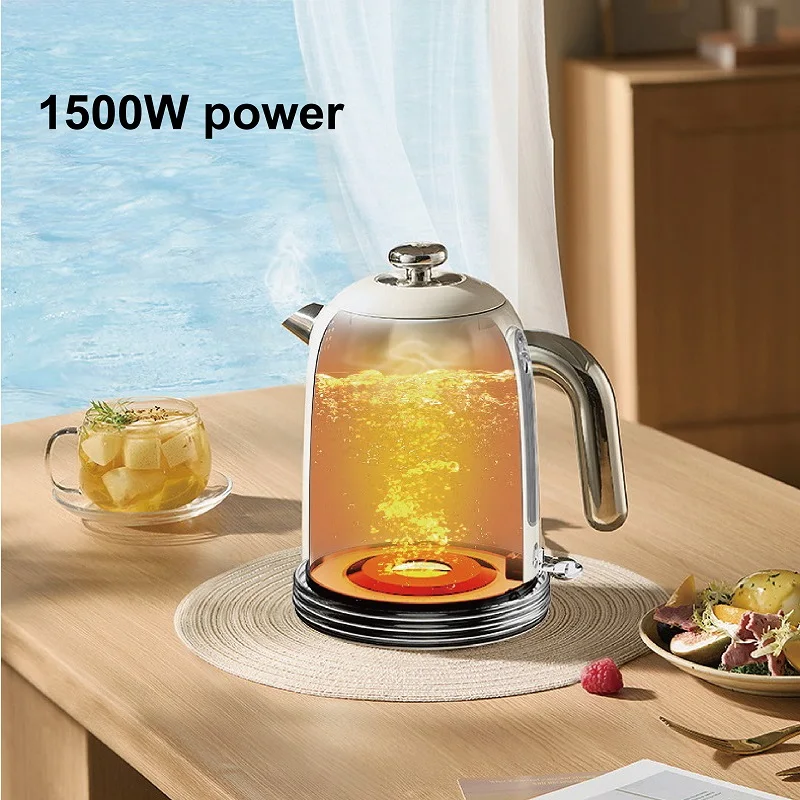 Hervidor eléctrico de 1500ml, tetera hirviendo de acero inoxidable 316, tetera termostática para el hogar para bebé, hervidor de leche con aislamiento automático de 1500W