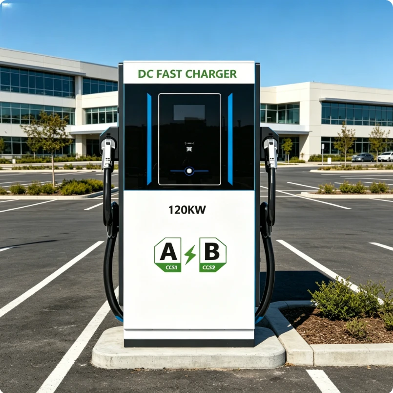 120kW DC EV Charger Wallbox CCS2 Fast Charging Station Floor Mounted Smart APP WiFi 4G RFID IP54 OCPP 1.6J Fully Approved
