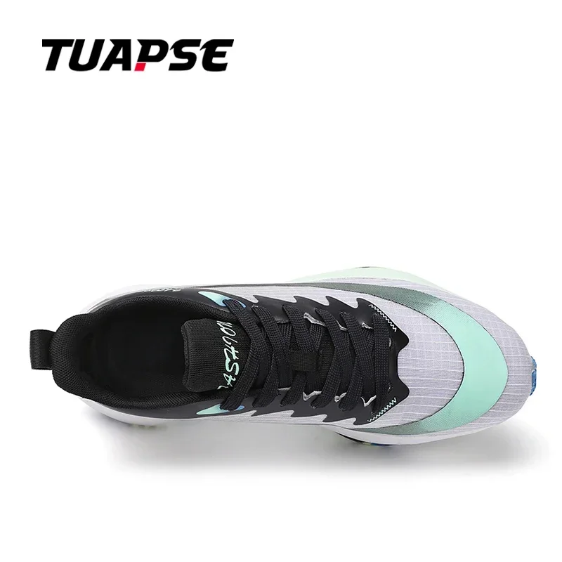 TUAPSE New Breathable Running Sneakers Summer Light Mesh Air Cushion MD Sole Non-Slip Men Sports Outdoor Lace Up Training Shoes