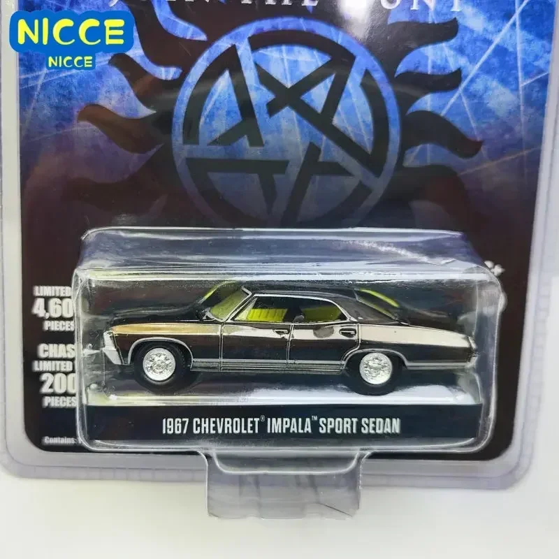 1:64 Сверхъестественное 1967, Chevrolet Impala Sport Sedan, литая под давлением модель автомобиля из металлического сплава, игрушки для детей, коллекция подарков