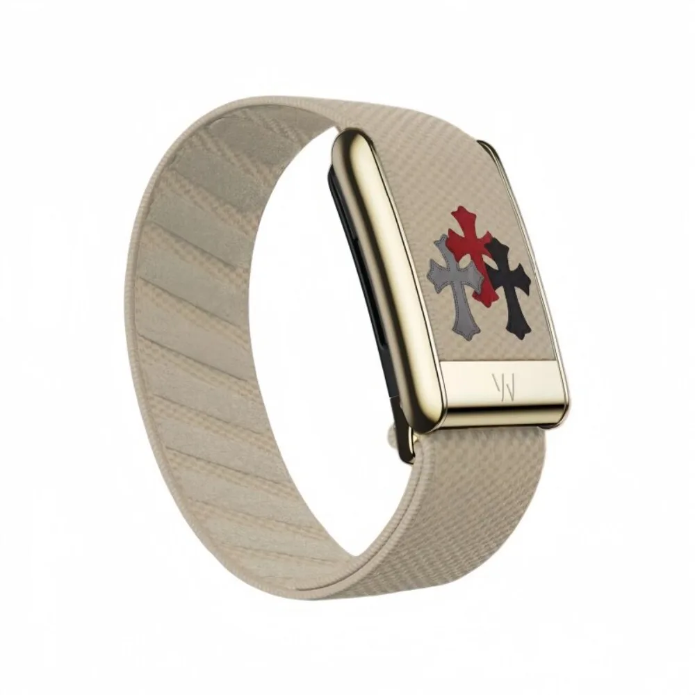 New For WHOOP 5.0 MG Cross Pattern Nylon Woven Band Metal U Shape Buckle Elastic Sport Replacement Wrist Strap