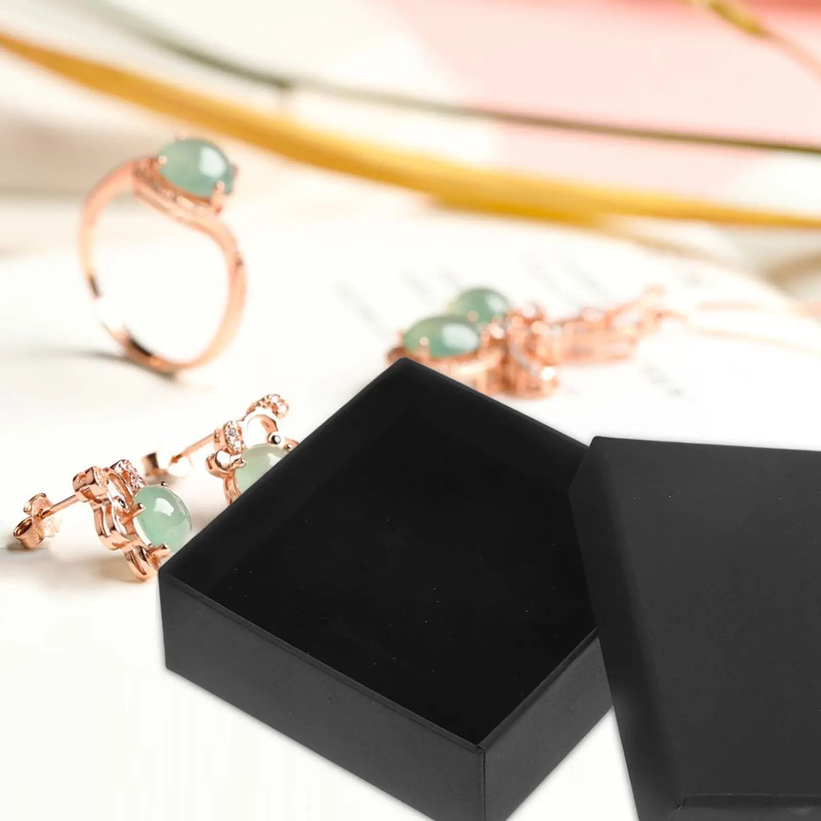 

Набор из 10 черных прямоугольных подарочных коробок для ювелирных изделий с губчатыми вставками для хранения ожерелий, серег, колец и сувениров