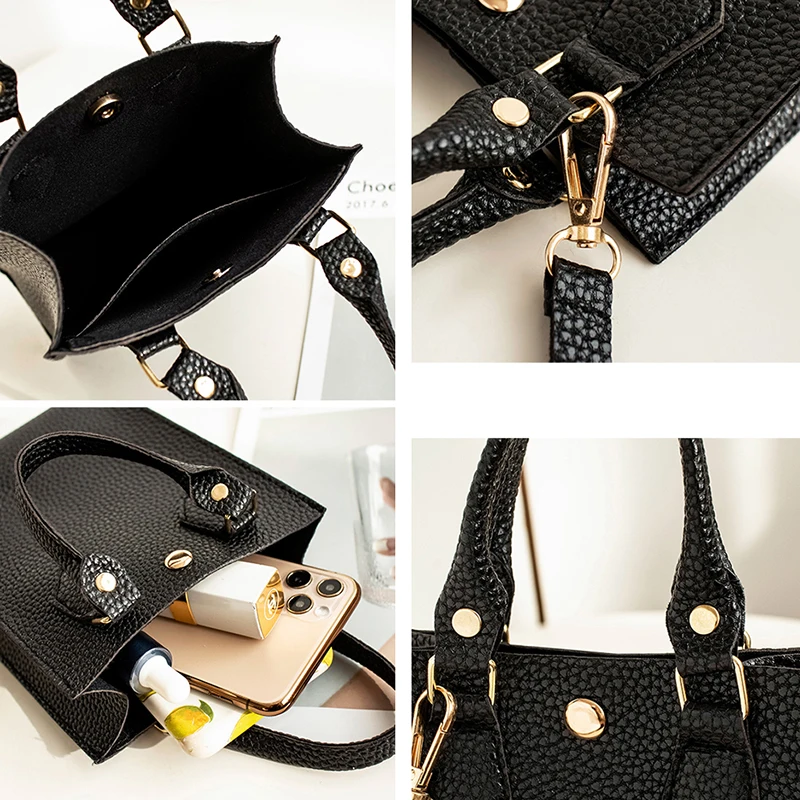 Mini PU Leather Square Crossbody Bags Women Cute Cell-phone Shoulder Handbags Soft All-match Ladies Portable Simple Solid Bag