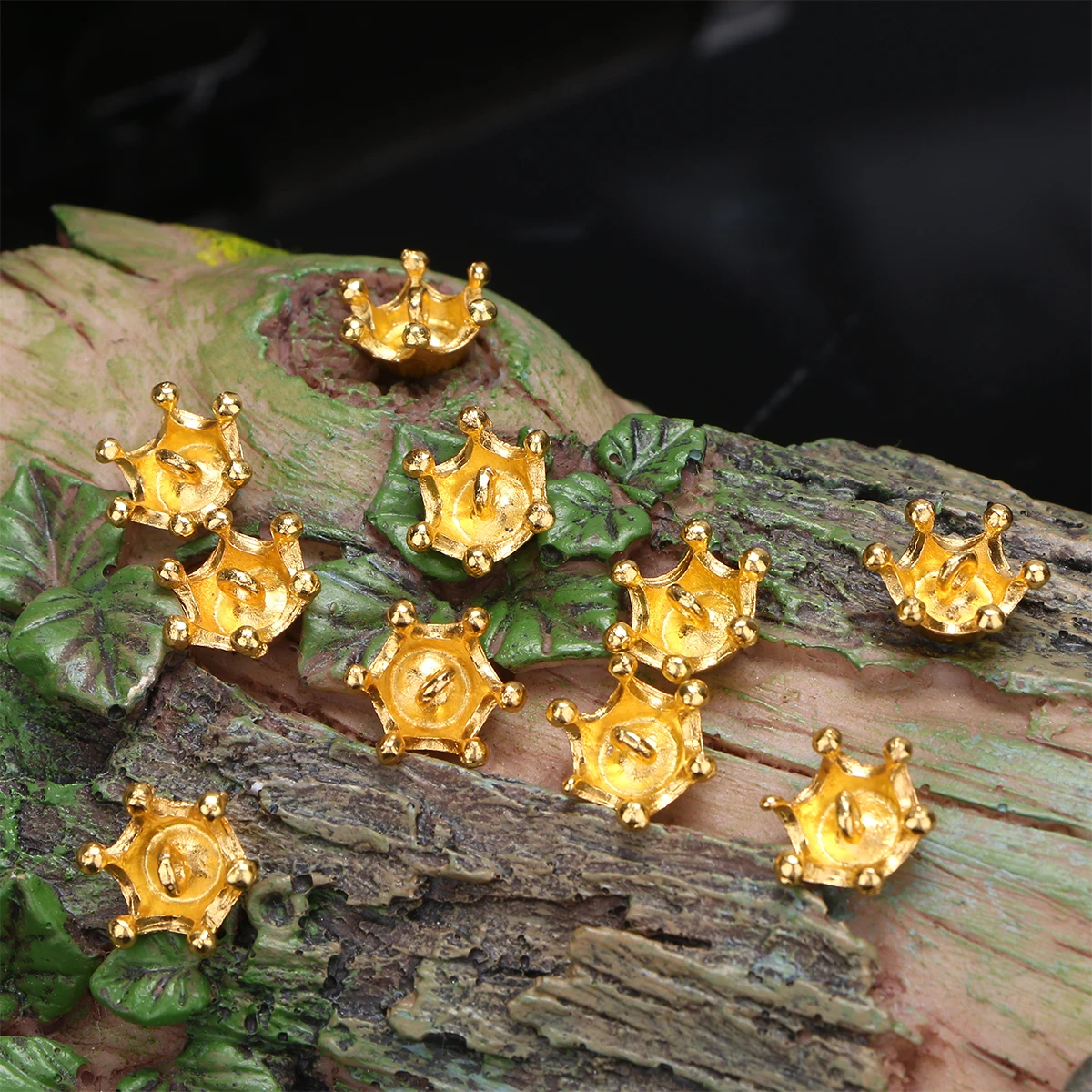 

100pcs Crown Charms Alloy Diy Jewelry Accessories For Pendant Crafts Handmade Chain Making Lightweight Durable Gold Color Family
