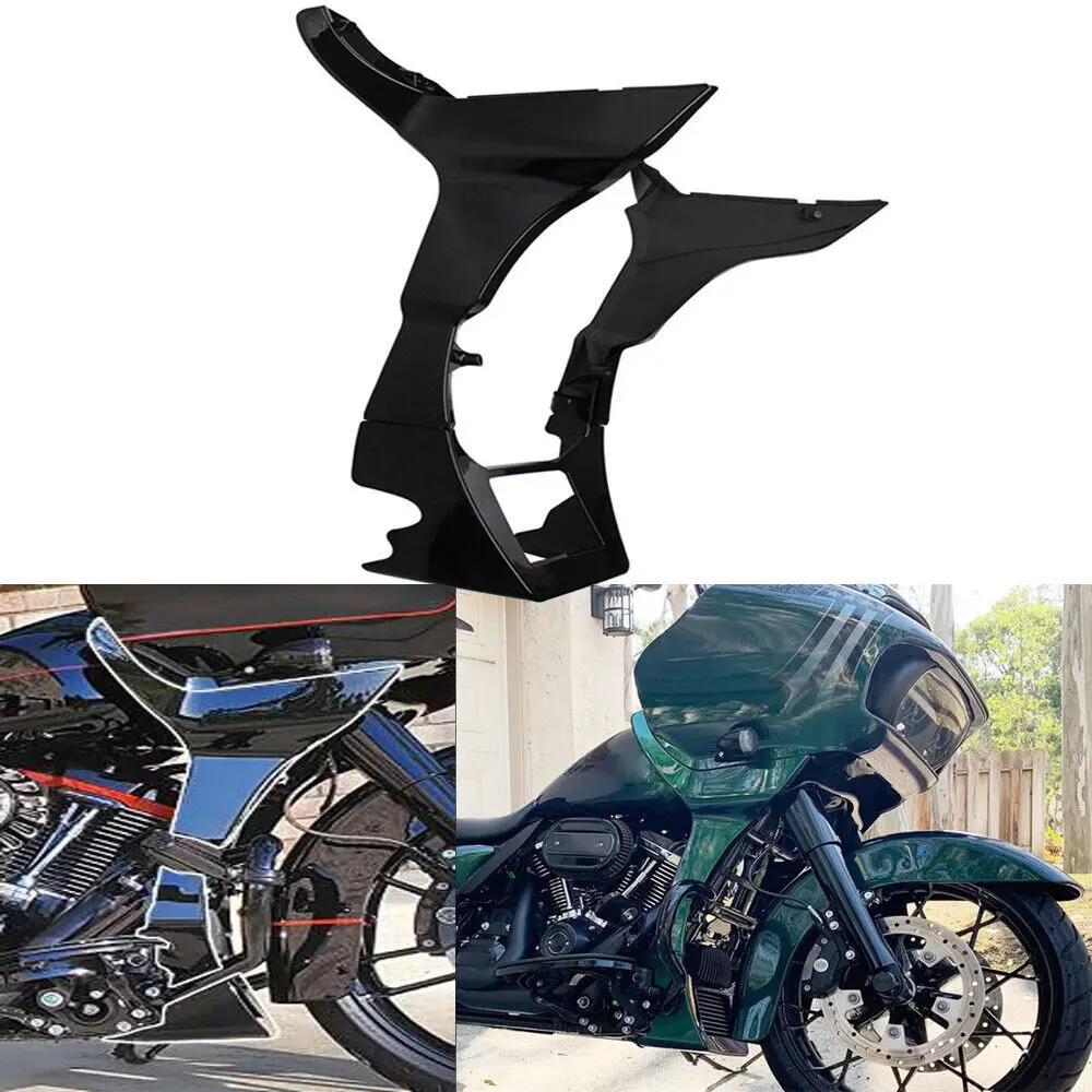 

Motorcycle Black Fairing Spoilers Cover Extended Chin Spoilers Kit Compatible For FLTRX FLTRXS 2017+ Road Glide