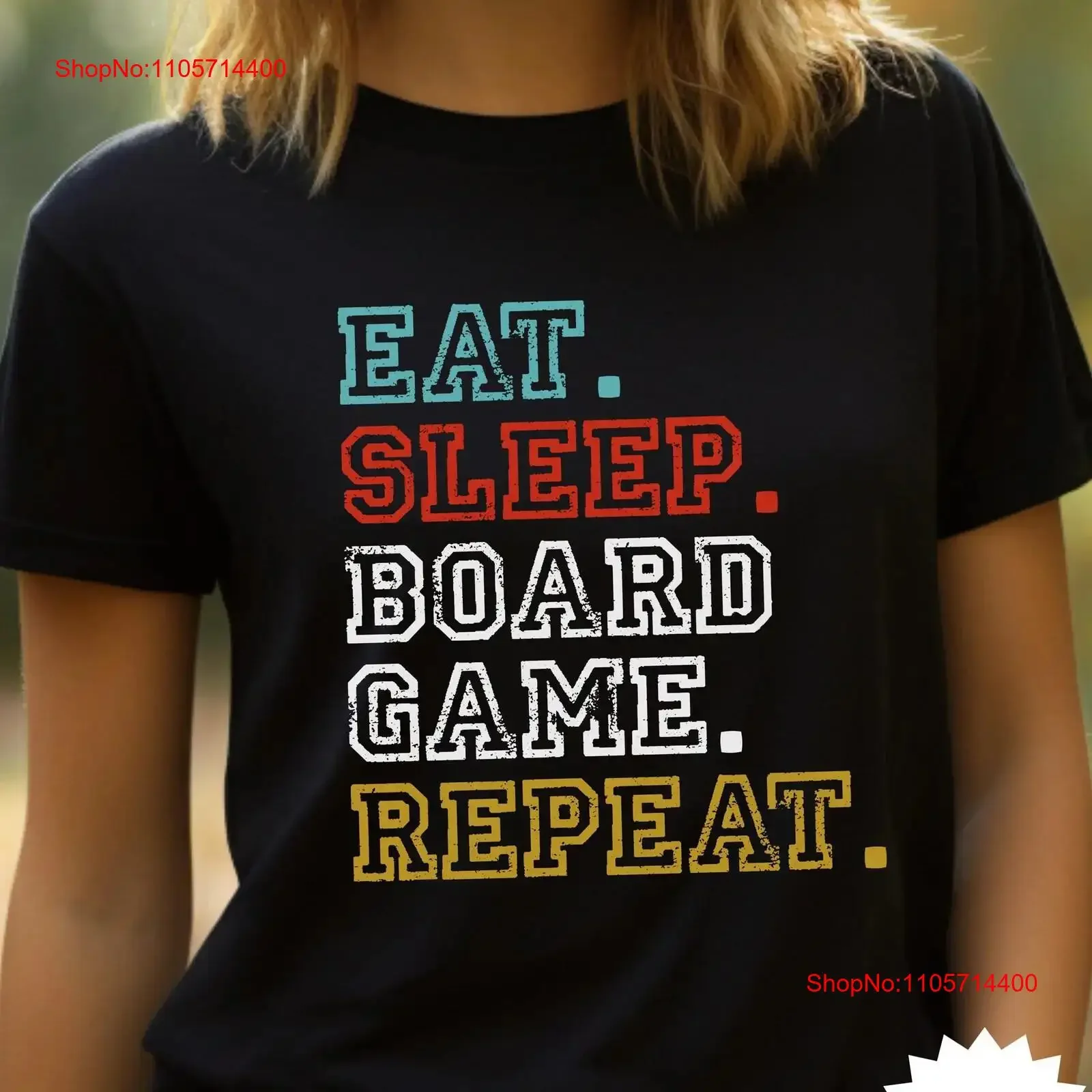 Board Game Enthusiast T Shirt Gamer Funny Gaming Eat Sleep Repeat GifT vintage Washed streetwear Versatile graphic Comfortable