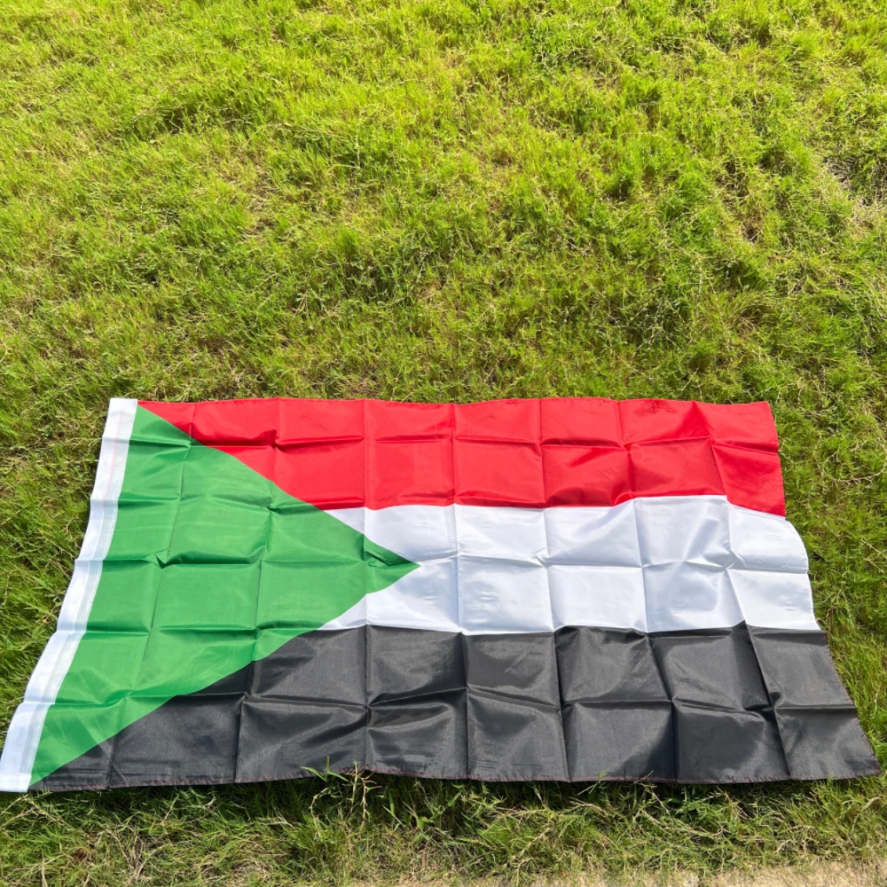 Sudan flag90x150c'm  high quality  printed polyester hanging Sudan National flag Sultan banner decoration