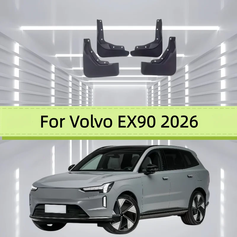 4PCS For Volvo EX90 2026 Car Fender Mudguards Anti splash Flap Front Rear Mudlap