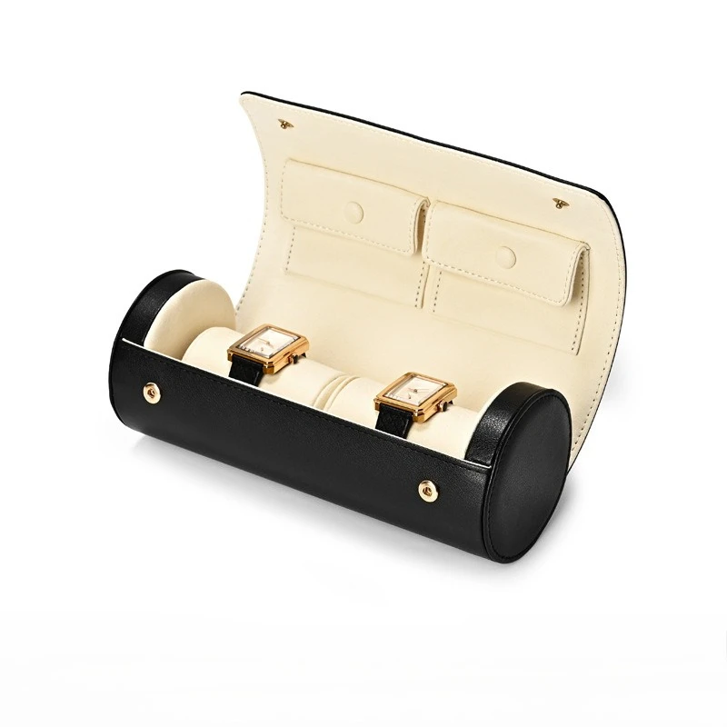 High-end PU leather watch storage box, multi-functional double-position jewelry and wristwatch portable storage bag