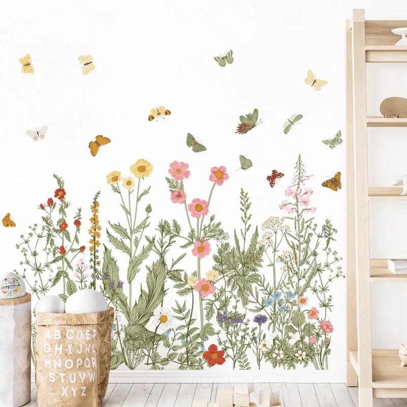 Gemalte frische Kunst Blumen Wohnzimmer Schlafzimmer Veranda Home Wand dekoration Wanda uf kleber selbst klebende Wohnzimmer Dekoration