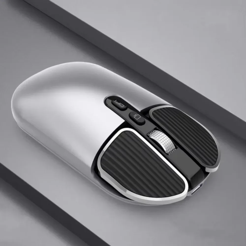 Dual Mode Bluetooth 5.1 2.4G Silent Rechargeable Mouse 1600DPI Scroll Aluminum Ergonomic Office Mouse for PC Macbook Laptop Ipad