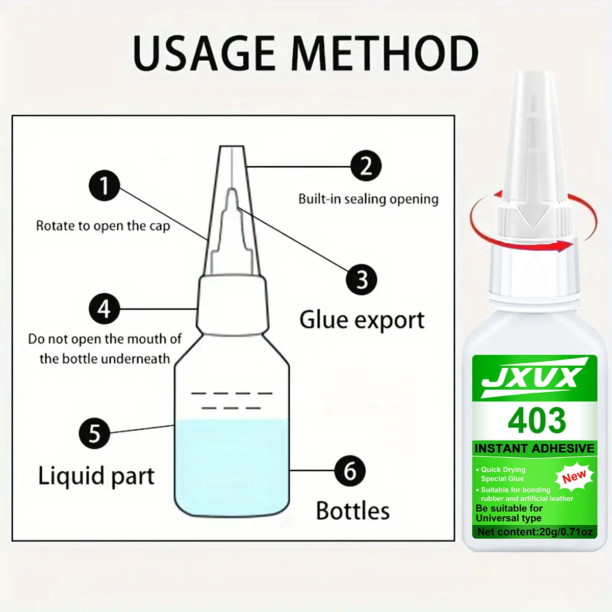 Brandneuer, verbesserter 403-Super-Cyanacrylat-Kleber, sofort trocknend in 5 Sekunden, wasserfestes, stabiles und vielseitiges Klebegerät
