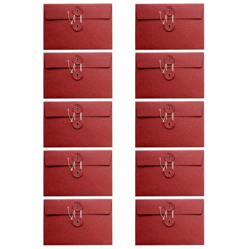 10pc Thick Paper Envelopes with String Closure Perfect for Keeping Documents Safe and Secure Envelope File Folder