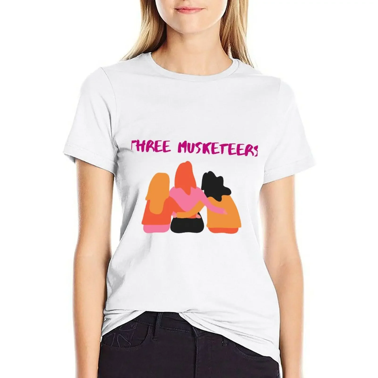 

Three Musketeers Girl T-shirt summer tops cute clothes Short sleeve tee Woman fashion