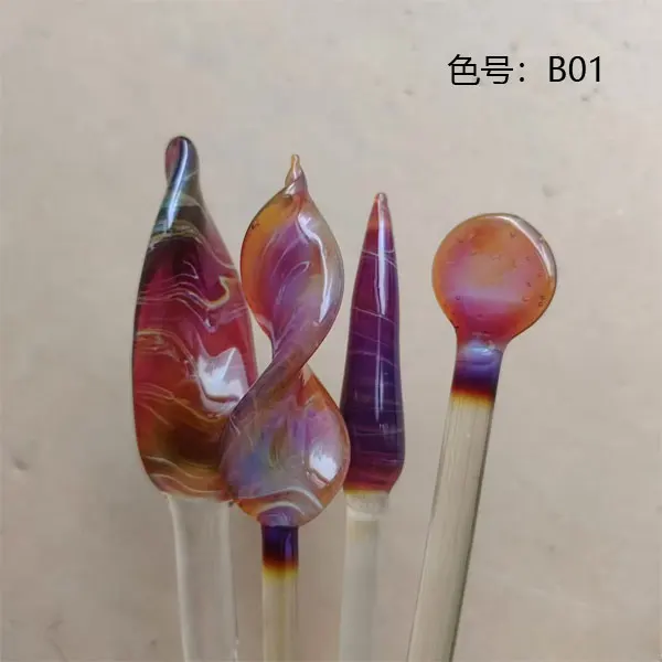 B01 Summer Discoloration Light Amber Purple, Burned Glass Color, Lamp Glass Rod