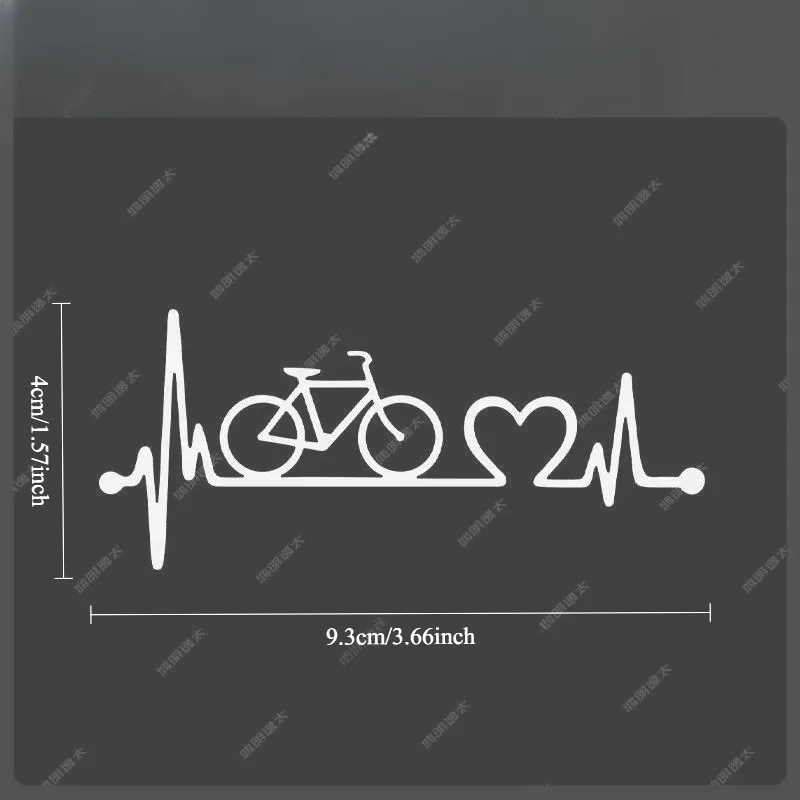 1Pc Cute Heartbeat Bike Sticker,Waterproof Vinyl for MTB,Road Bike,Balance Bike,Top Tube Decor,Riding Accessory