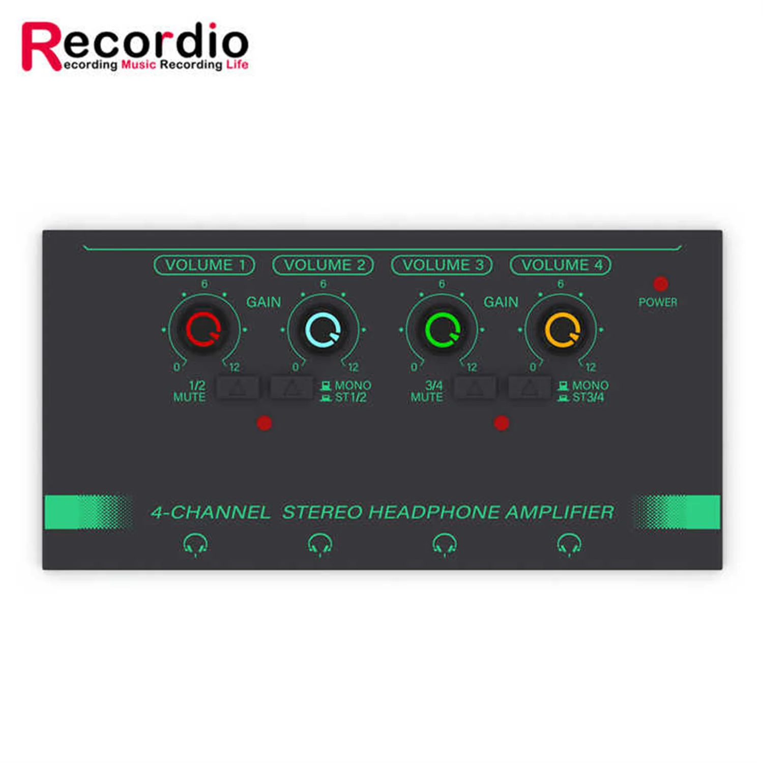 GAX-PX400 4-قناة مضخم ضوت سماعات الأذن أحادية مفتاح ستيريو صغير إشارة الفاصل ميكروفون ميكروفون أداة