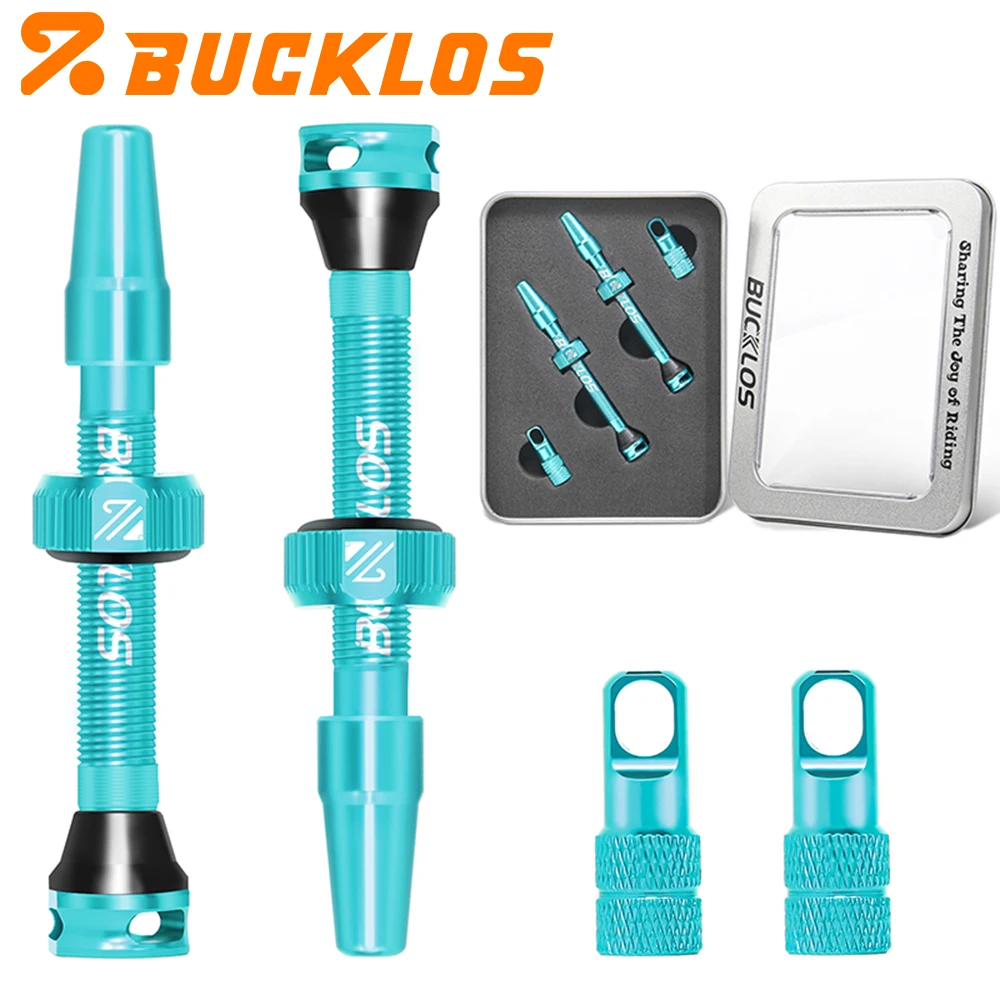 BUCKLOS Fahrrad Tubeless-Ventil 40mm 44mm CNC-Fahrradventile für Tubeless-Reifen Presta-Ventile für Rennrad und Gravel-Bike F/V-Ventile