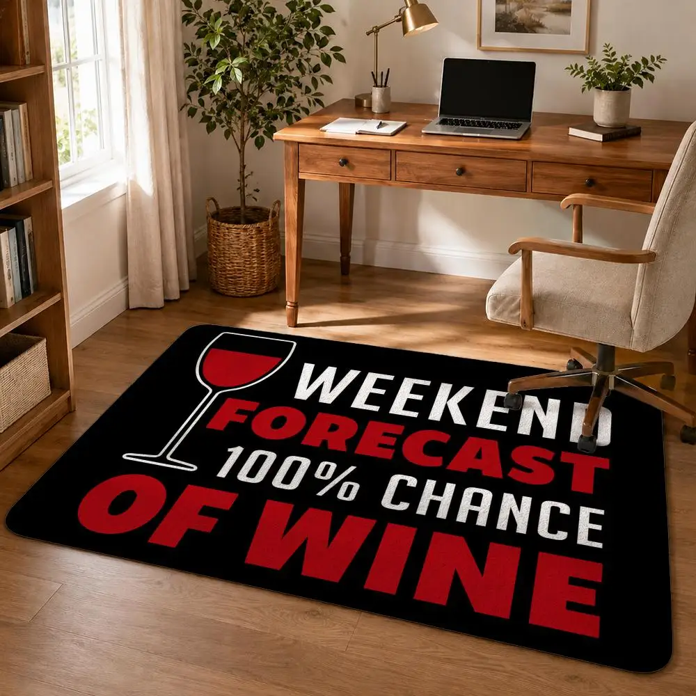 Happy Hour Vibes Floor Mat Soft Flannel Rug Non Slip Washable Quick Dry Mat for Bathroom Bedroom Kitchen Home Decor