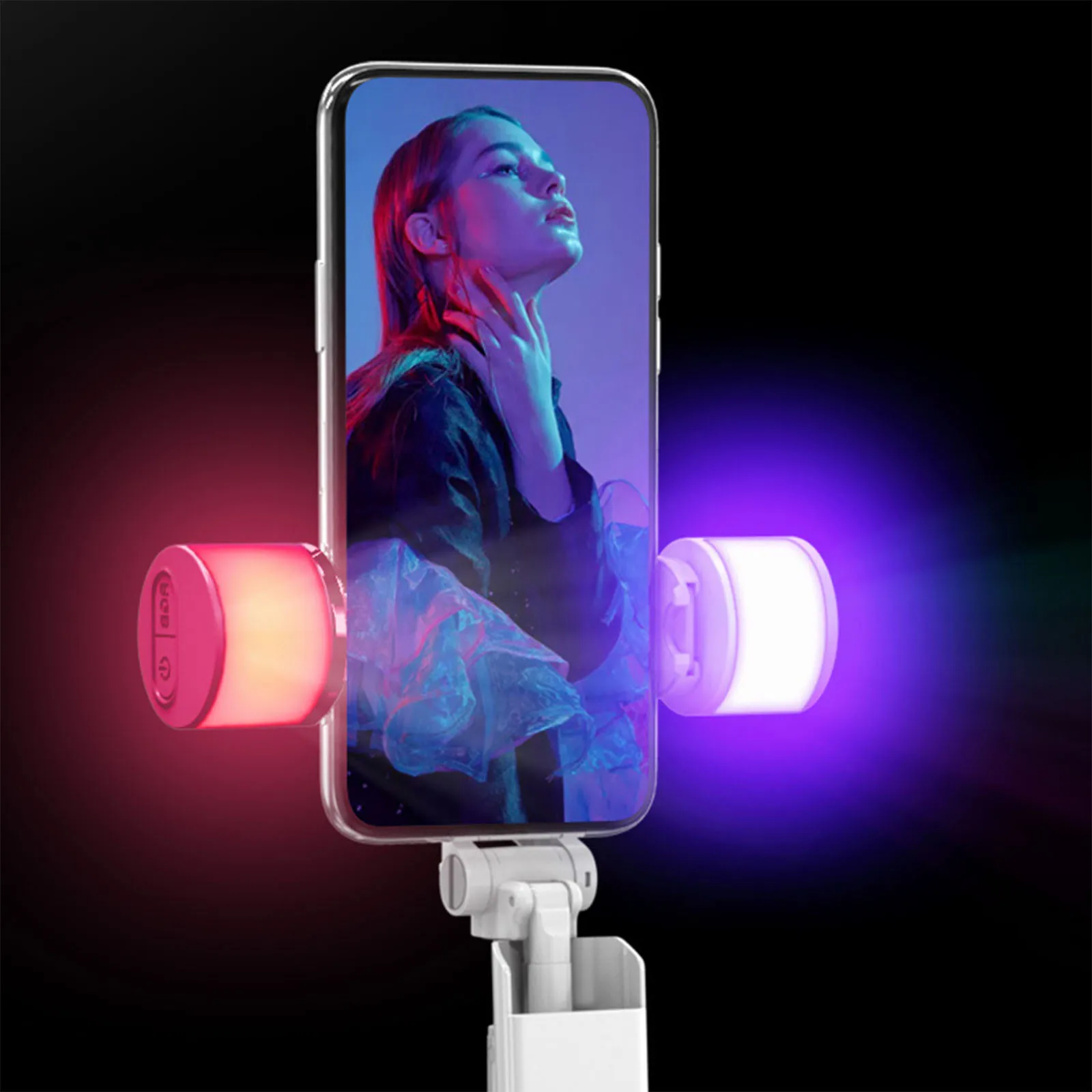 Штатив для селфи с Rgb-подсветкой, выдвижная лампа для Vlog, беспроводной штатив с Bluetooth и держателем для телефона для iPhone 14, 13, 12