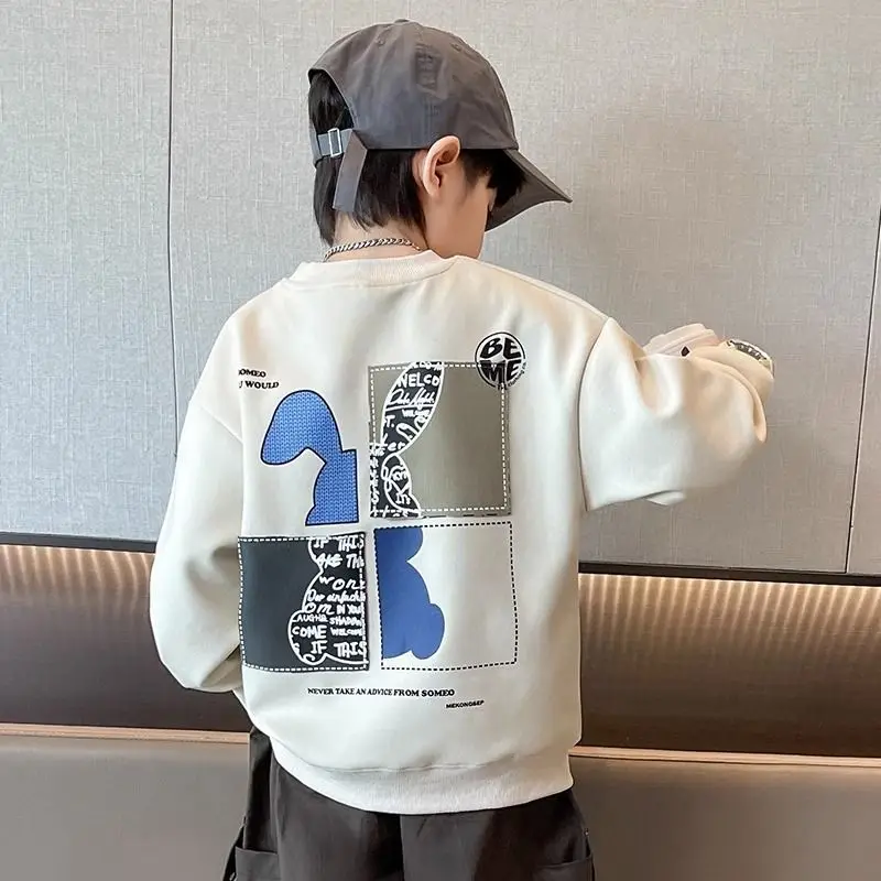 男の子用うさぎパッチワークコットンスウェットシャツ,スポーツファッション,子供服,春,秋