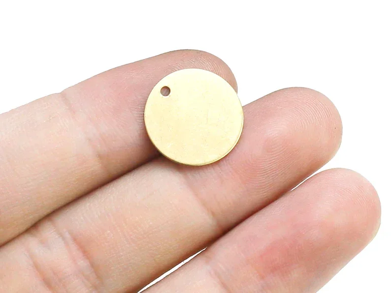 50pcs Round Earring Charms, Brass Charm, 6mm 8mm 10mm 12mm 15mm 18mm 20mm 22mm 25mm, Thickness 0.4mm, Jewelry Making- R2504