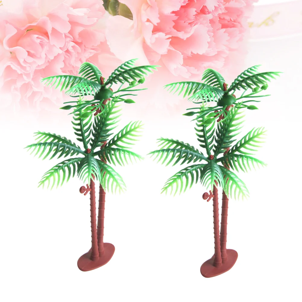 

10 Pcs Coconut Tree Friendly Material Perfect Shape Simulation Decor Landscape Sand Table Cake nament