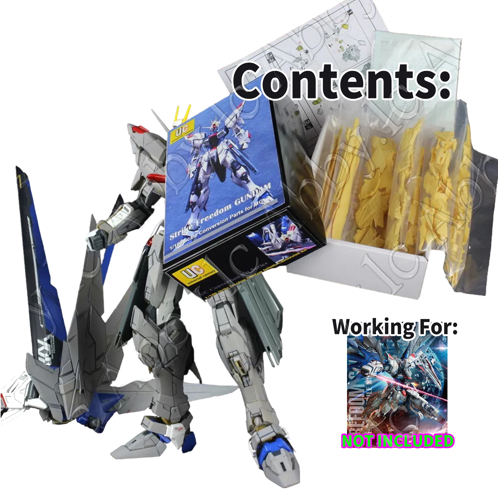 For MG 1/100 ZGMF-X10A Freedom ver. 2.0 UC RECAST Infinite Dimension Resin Detail Dress up Conversion Kit Master Grade AnchoreT