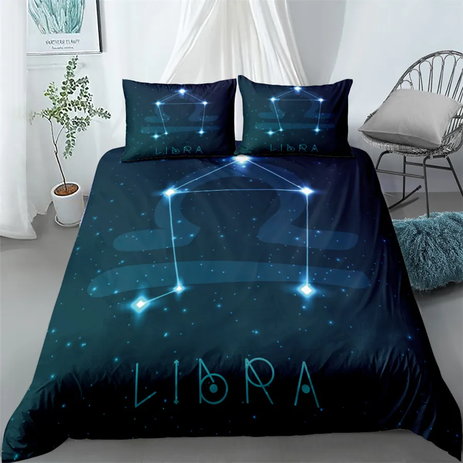 Fashion Star Map Blue Print Bedding Set King Queen Double Full Twin Single Size Duvet Cover Pillow Case Bed Linen Sets