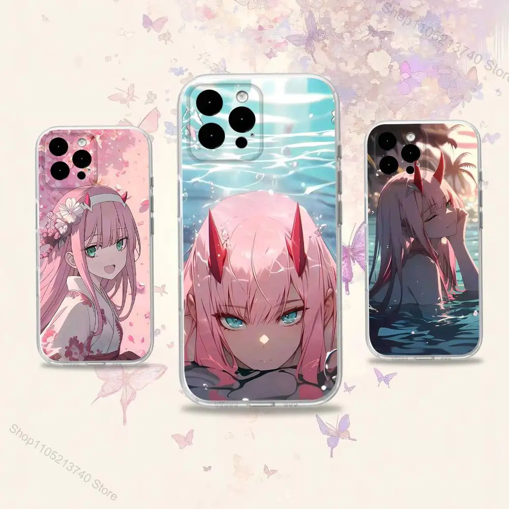 Funda de teléfono Z-ZeroS Anime T-TwoS para iPhone 11,12,15,16,17,13,14,Pro,Max,Plus,E,Mini,Air,SE4, funda trasera transparente de TPU suave