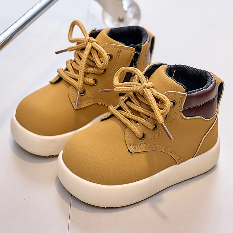 

PU Leather Fashion Boots For Children 2025 Trend Fashion Boy's Girl's Boots Anti-slippery Soft-soled Kid's Autumn Boots