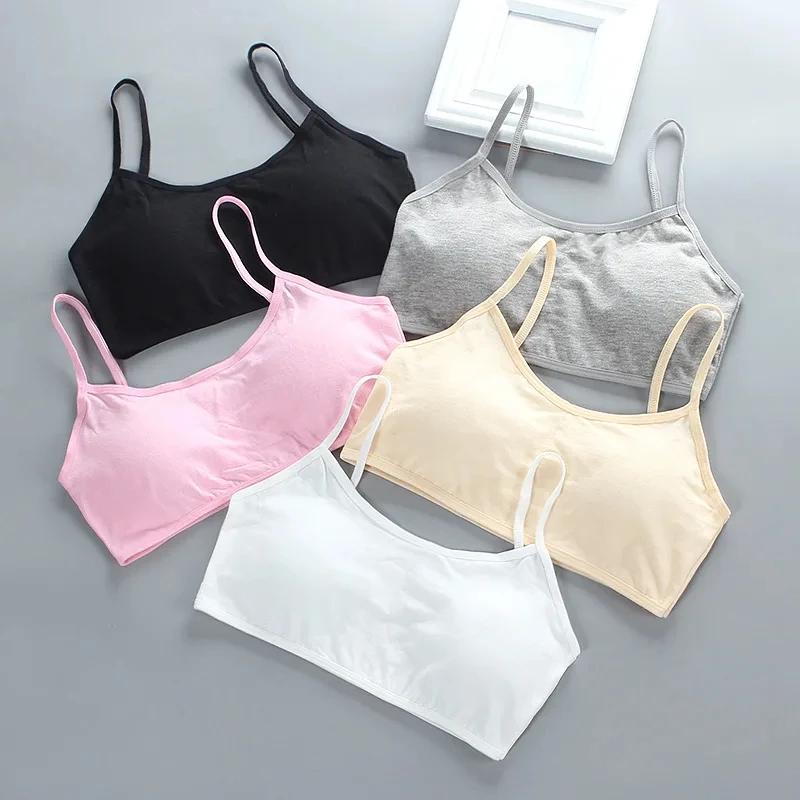 Girls Underwear without Steel Rings Thin  and Sports Summer Bra  Layer Suspender Breathable Sponge Pad