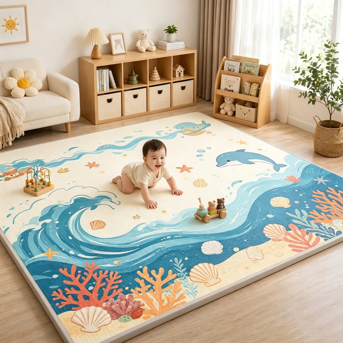 New 200x180/180x150 Folding Mat Carpet Rug Playmat Thick Safety Mat Play Mat for Children's Friendly Crawling Play Mats