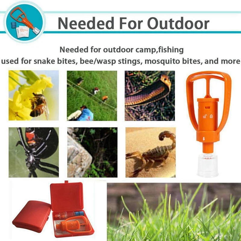 6X Venom Extractor ปั๊ม First Aid Safety Kit ฉุกเฉินงูกัดกลางแจ้ง Camping Survival เครื่องมือ SOS