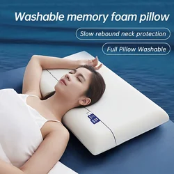 Memory Foam Orthopedic Pillow Slow Rebound Space Concave Cervical Spine Pillows For Sleeping Relieve Neck Pain can be washed