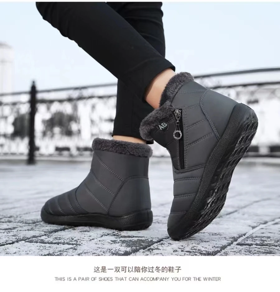 

Women's snow boots, platform soles, winter boots, thick plush, waterproof non slip boots, fashion women's winter shoes, warm fur